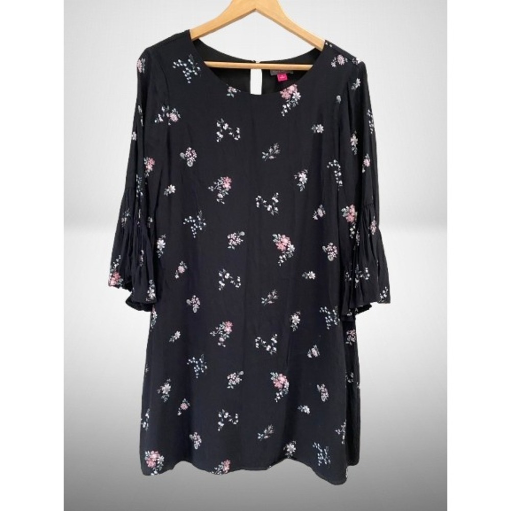 Vince Camuto‎ Women's Black Floral Shift Dress Size 4